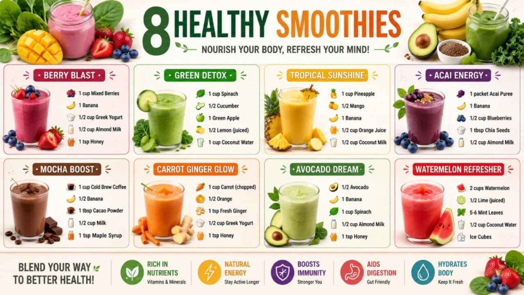 8 Healthy Smoothies | Blend Your Way to a Healthier You