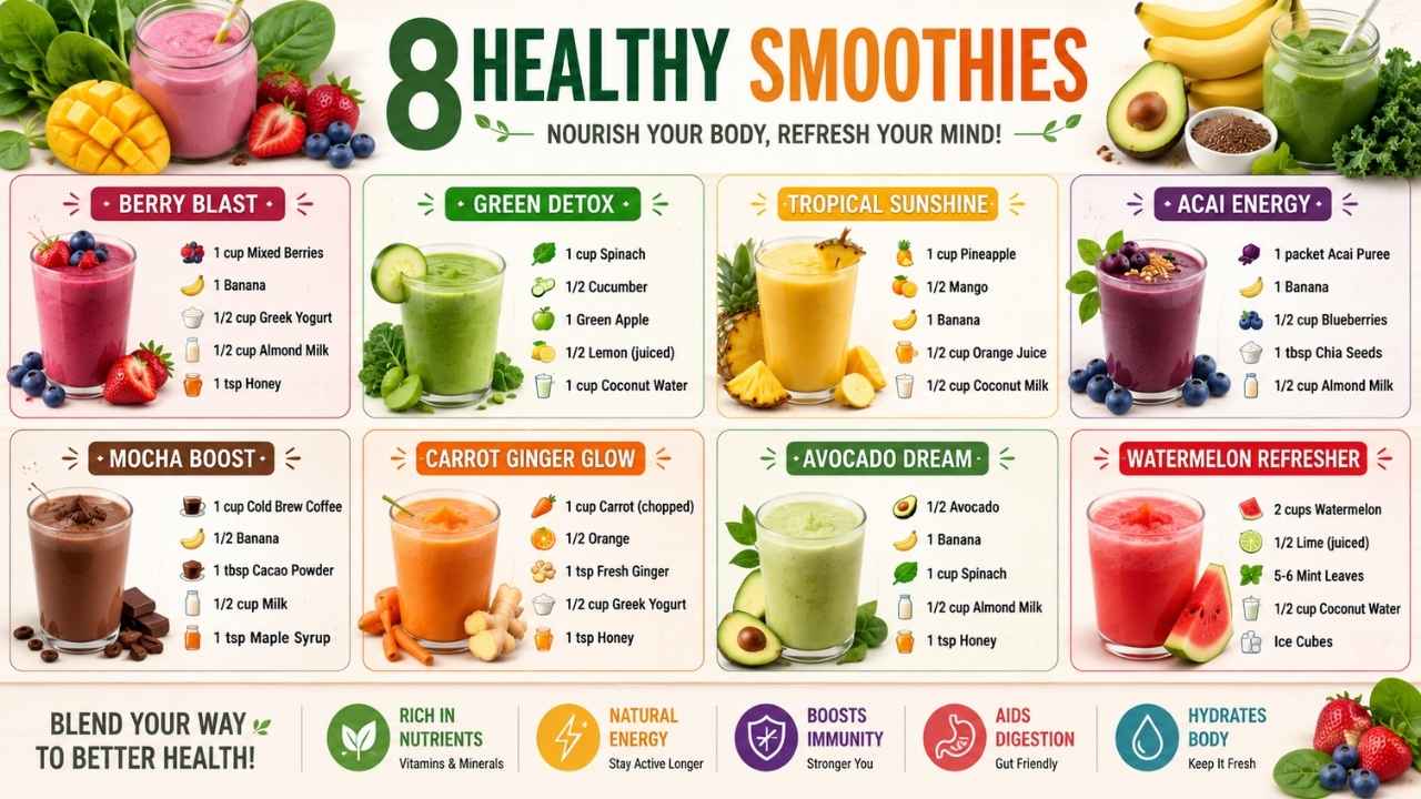 8 Healthy Smoothies | Blend Your Way to a Healthier You