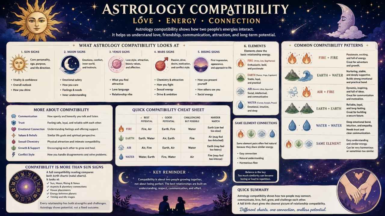 Zodiac Compatibility Chart | Relationship Astrology Guide for Love, Harmony, and Cosmic Insights