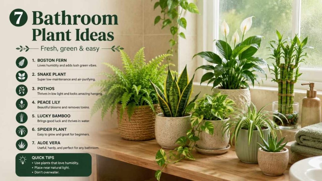 7 Easy Bathroom Plants That Love Low Light | Simple Care Tips for Fresh Decor