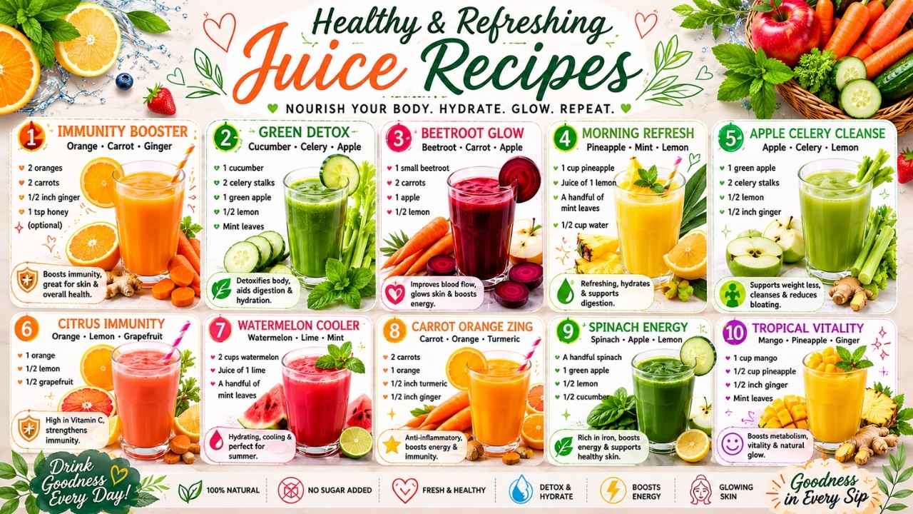 Healthy Fruit Juice Drinks | Refreshing Recipes for Everyday Wellness & Natural Energy