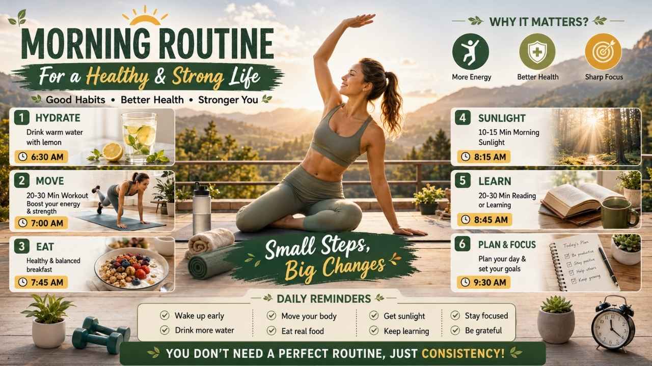 Morning Routine for a Healthy & Strong Life | Daily Habits for Energy & Wellness