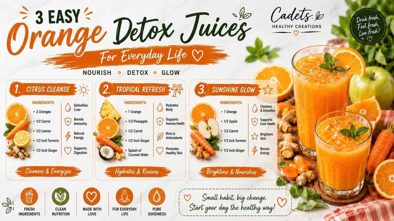 Orange Detox Juice Recipe | Refreshing Healthy Drink for Cleansing, Energy & Wellness