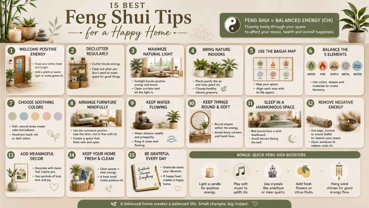 15 Feng Shui Tips for a Happy Home: Create Harmony, Balance, and Positive Energy