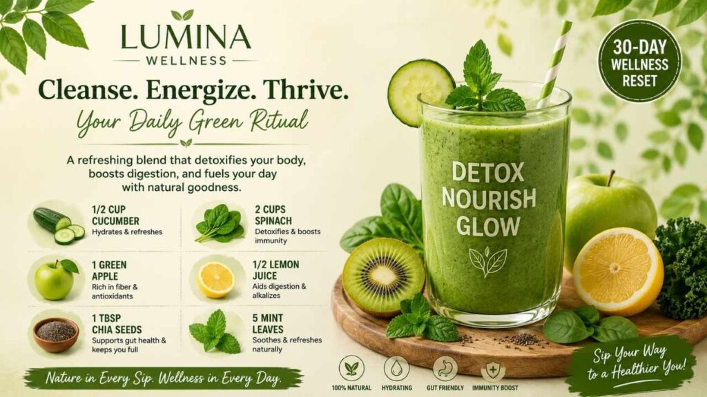Glowing Gut Health Smoothie Recipe | Daily Detox Elixir, Natural Energy & Wellness Boost