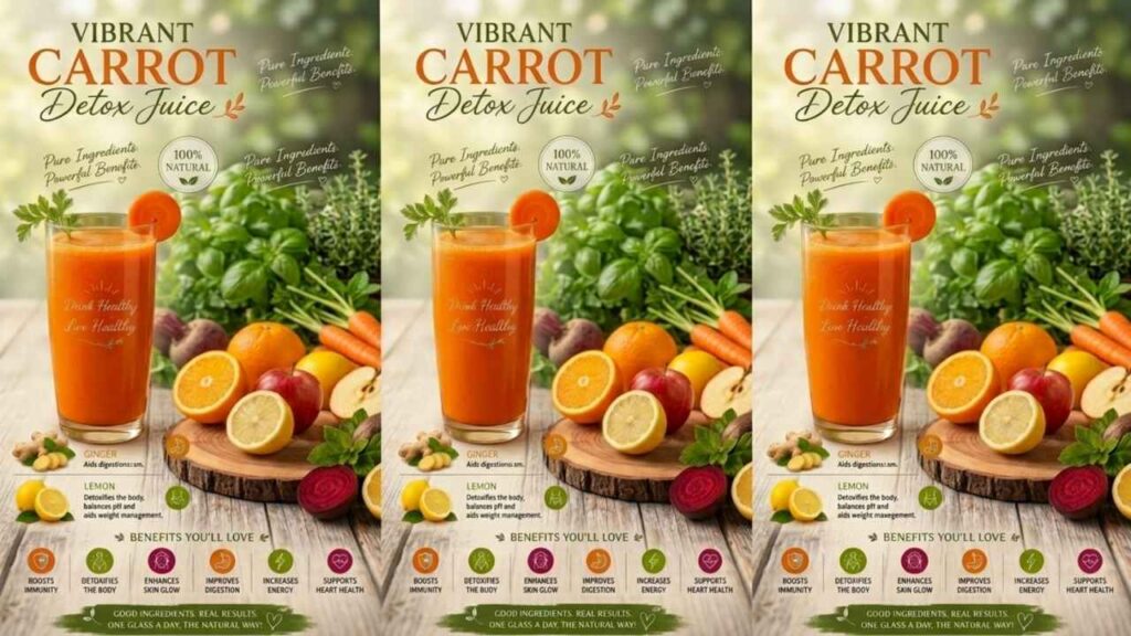 Carrot Beetroot Detox Juice Natural Immunity Booster and Healthy Glowing Skin Recipe