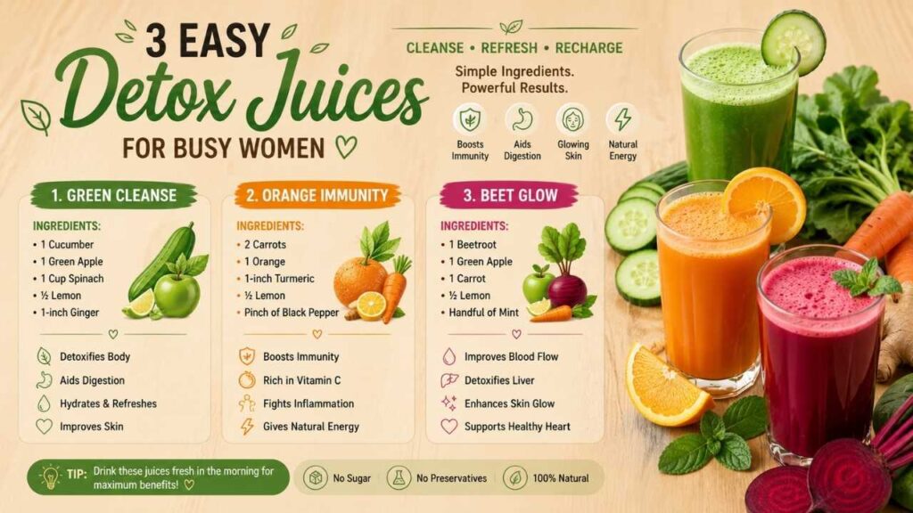 Easy Green Detox Juices for Busy Women | Quick, Healthy Recipes & Energy Boost