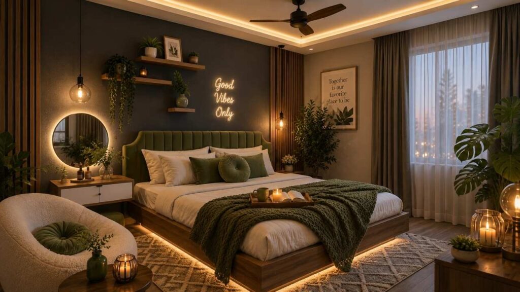 Cozy Boho Bedroom with Warm Lighting | Dreamy Relaxing Bedroom Design & Modern Decor Ideas