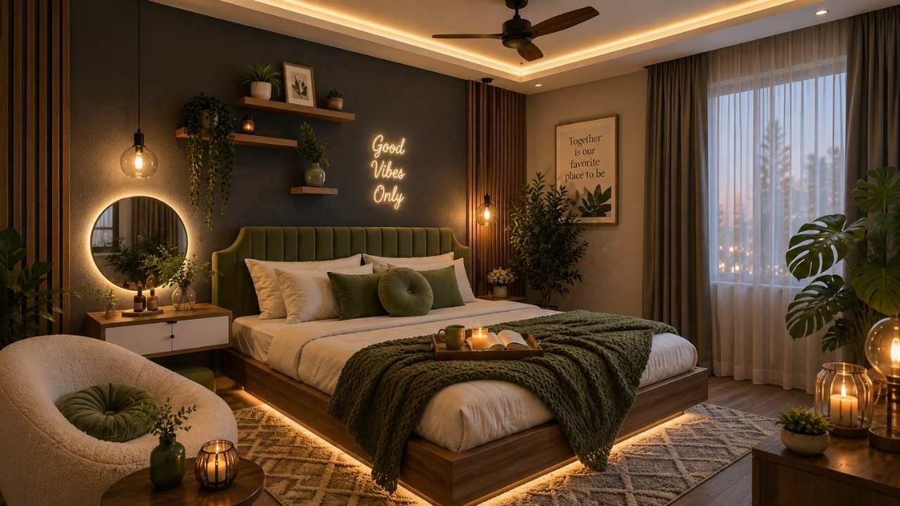 Cozy Boho Bedroom with Warm Lighting | Dreamy Relaxing Bedroom Design & Modern Decor Ideas