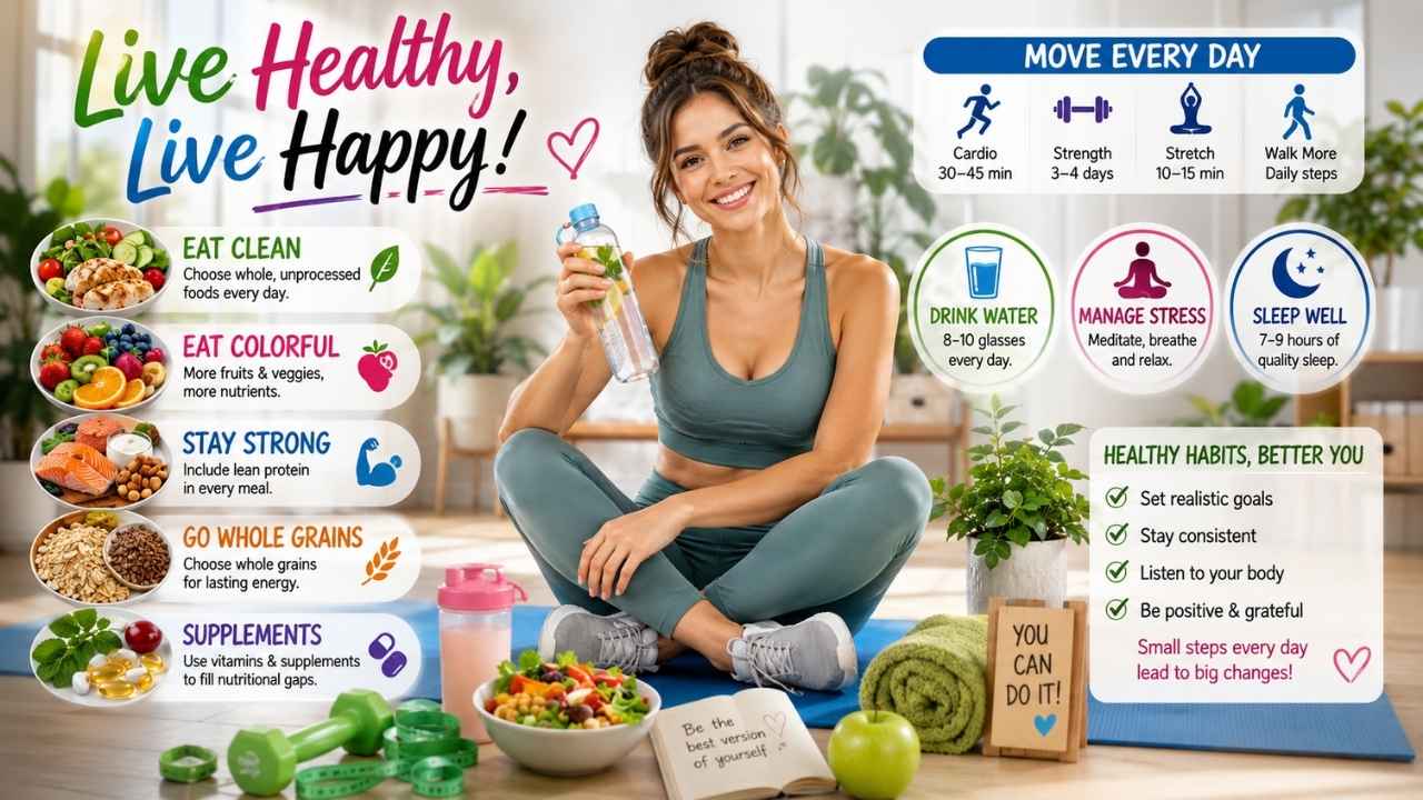 Healthy Lifestyle Essentials | Daily Habits for a Fit & Happy Life, Energy & Wellness