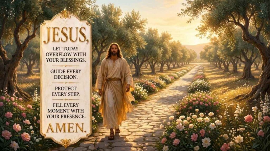 Jesus Let Today Overflow with Your Blessings Daily Prayer for Guidance, Protection, and Peace