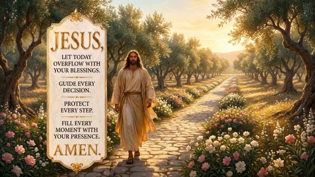 Jesus Let Today Overflow with Your Blessings Daily Prayer for Guidance, Protection, and Peace