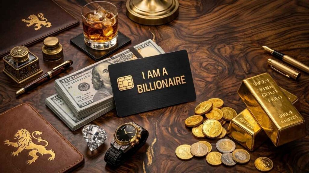 I AM A BILLIONAIRE Gold Wealth Mindset, Financial Freedom, and Success Inspiration Daily