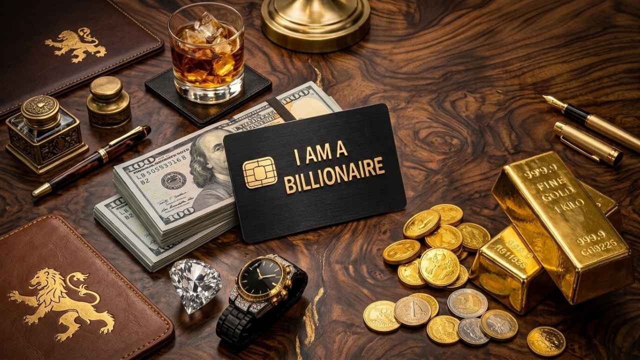 I AM A BILLIONAIRE Gold Wealth Mindset, Financial Freedom, and Success Inspiration Daily